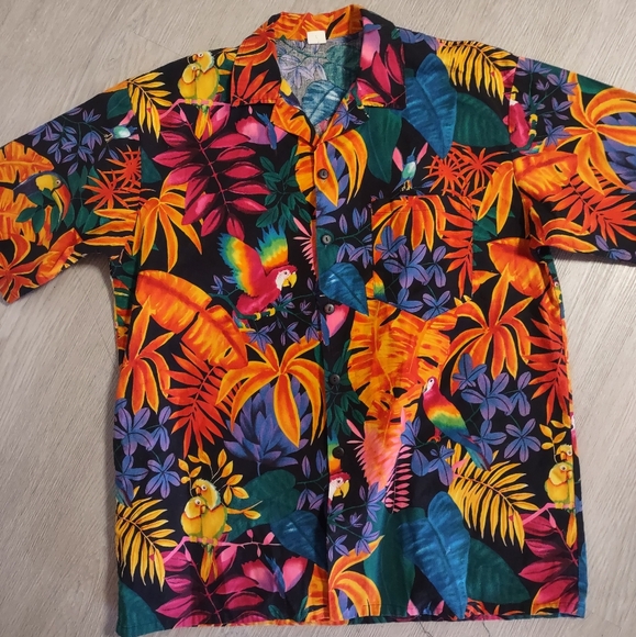 Source Unknown Other - Vtg Mens Fun IslandHawaiian Shirt Excellent Sz Large Colorful Cotton  Barbados